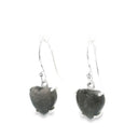 Prong Set Sheen Obsidian Cabochon Dangle Earrings on Frech Wires