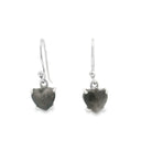 Prong Set Sheen Obsidian Cabochon Dangle Earrings on Frech Wires