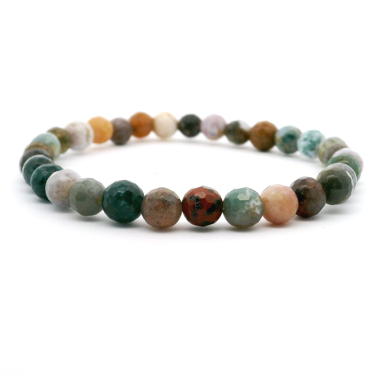 Ocean Jasper Beaded Bracelet 6mm Faceted Rounds