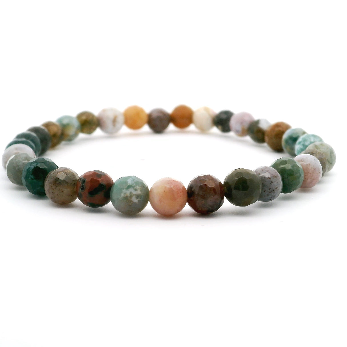 Ocean Jasper Beaded Bracelet 6mm Faceted Rounds