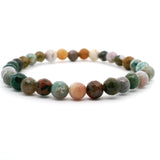 Ocean Jasper Beaded Bracelet 6mm Faceted Rounds