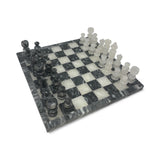 Onyx Chess Set - Gray & White with Gray Boarder (Medium)