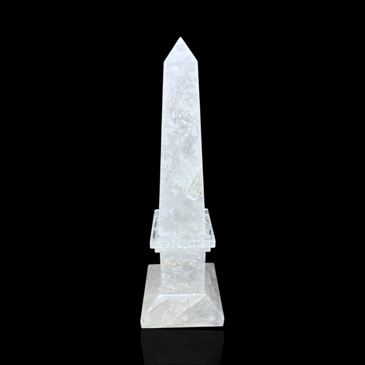 Medium Clear Quartz Obelisk with Rainbow Inclusions