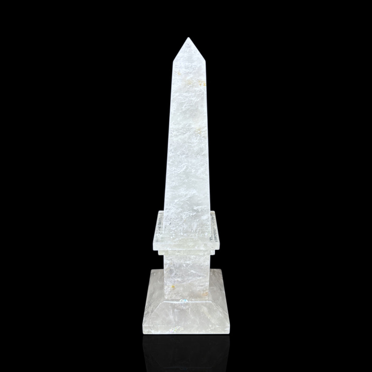 Medium Clear Quartz Obelisk with Rainbow Inclusions
