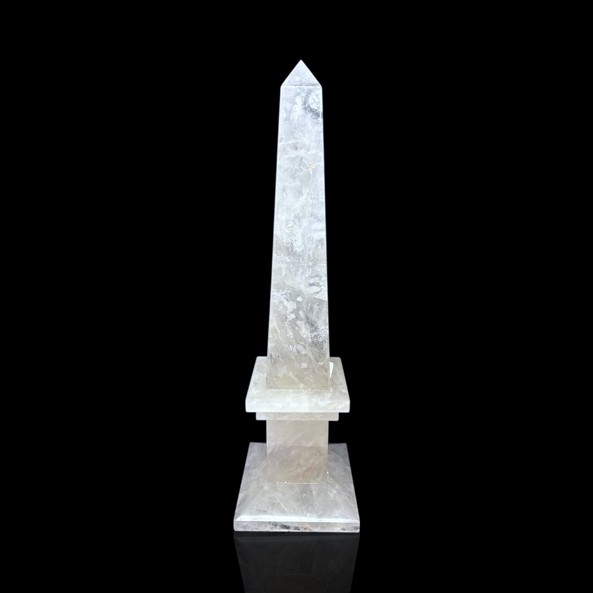 Clear Quartz Obelisk with Milky Base