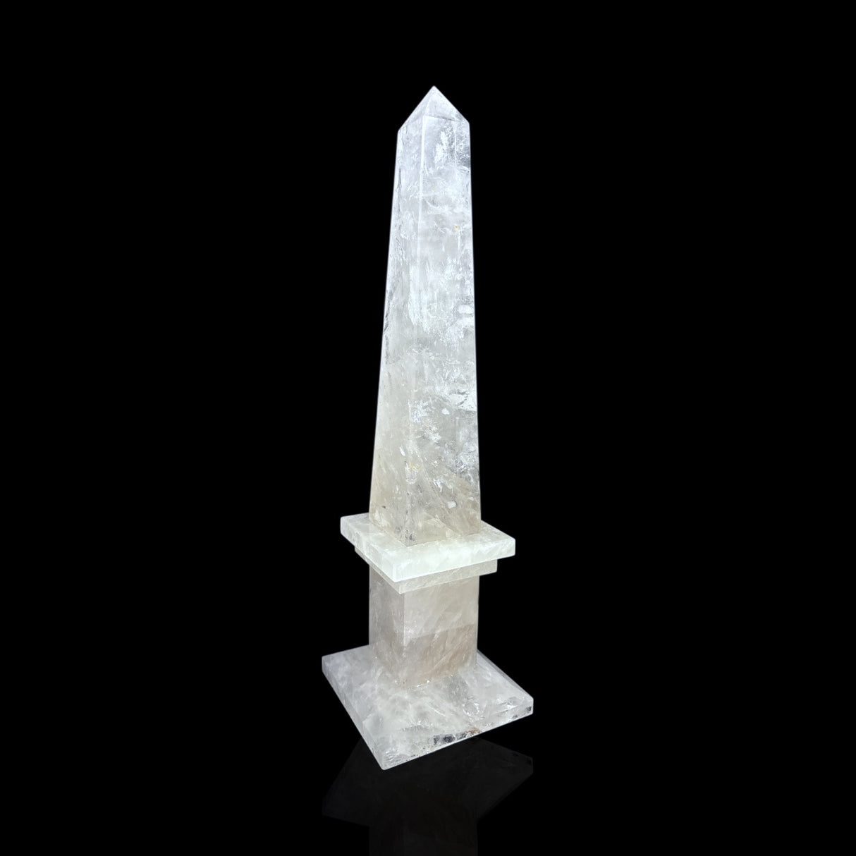 Clear Quartz Obelisk with Milky Base