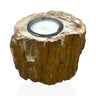 Madagascar Petrified Wood Stump Candle Holder - Single Glass Tealight