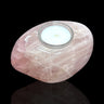 Rose Quartz Freeform Candle Holder - Single Glass Tealight - Small