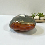 Polychrome Jasper Freeform Candle Holder - Single Glass Tealight - Low