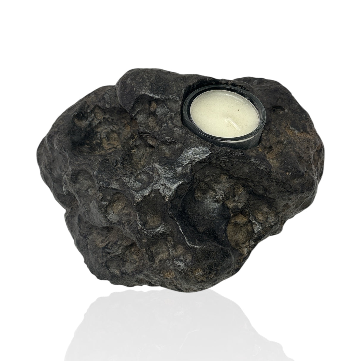 Basalt Freeform Candle Holder - Single Glass Tealight