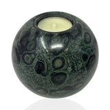 Kambaba Jasper Round Candle Holder - Single Glass Tealight