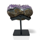 Amethyst Crystal Heart On Fitted Rectangle Stand