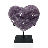 Amethyst Crystal Heart On Fitted Rectangle Stand