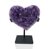 Amethyst Crystal Heart On Fitted Rectangle Stand