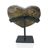 Amethyst Crystal Heart On Fitted Rectangle Stand