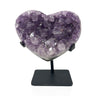 Amethyst Crystal Heart On Fitted Rectangle Stand