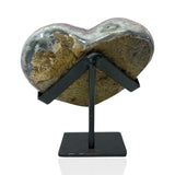 Amethyst Druze Heart On Fitted Stand with Deep Purple Color