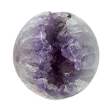 Amethyst Crystal Sphere with Bridge in Crevasse & Iron Inclusions on Lucite Ring Stand