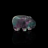 Rainbow Fluorite Hippopotamus Carving