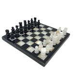 Hand Carved Mexican Onyx Stone Chess Set - Small 7.5"