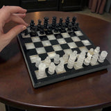 Hand Carved Mexican Onyx Stone Chess Set - Small 7.5"