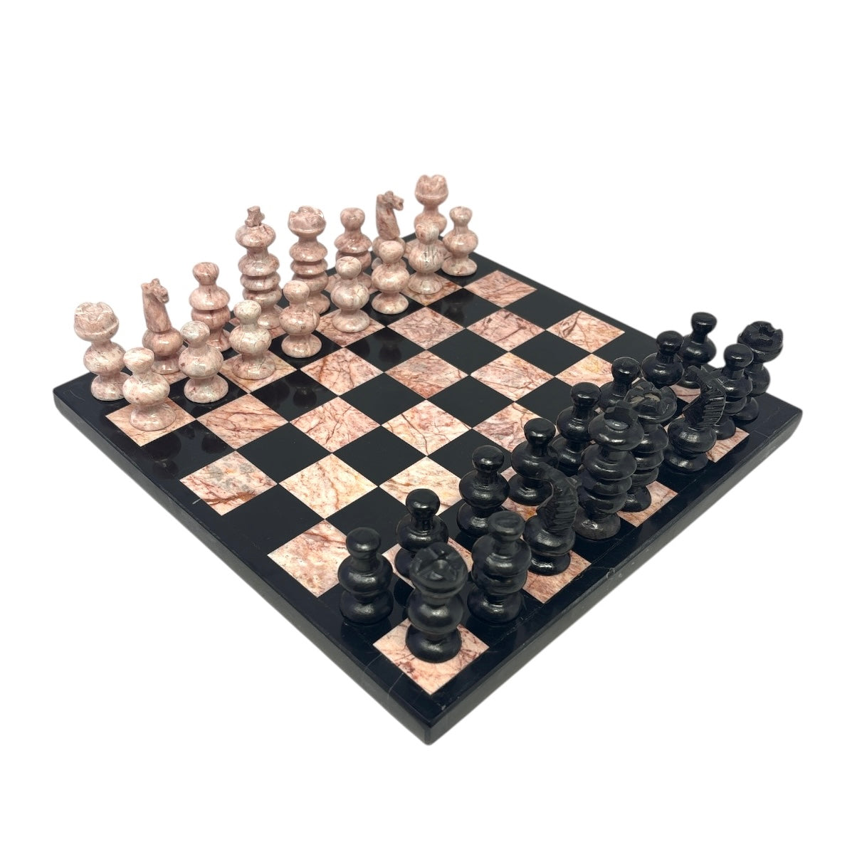 Hand Carved Mexican Onyx Stone Chess Set - Medium 10.5"