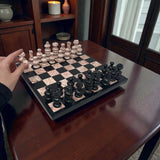 Hand Carved Mexican Onyx Stone Chess Set - Medium 10.5"