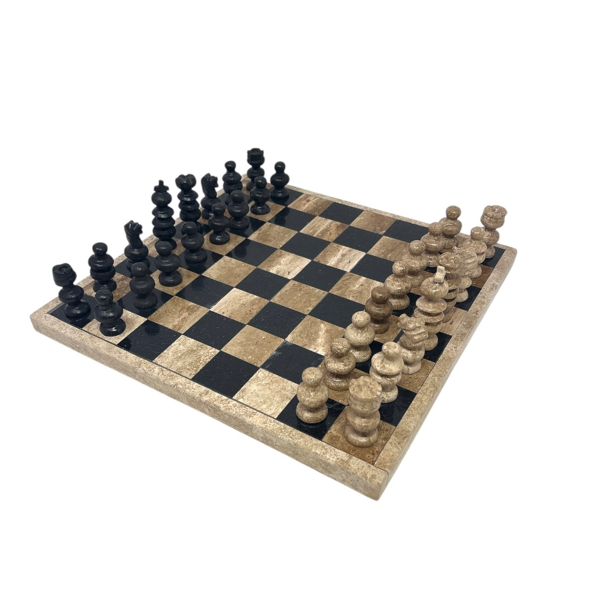 Hand Carved Mexican Onyx Stone Chess Set - Medium 10.5"