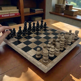 Hand Carved Mexican Onyx Stone Chess Set - Medium 10.5"