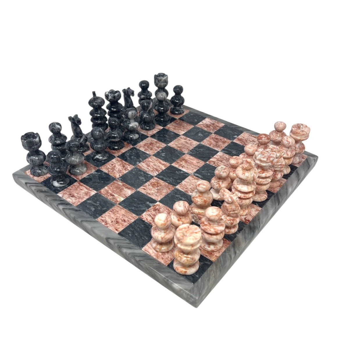 Hand Carved Mexican Onyx Stone Chess Set - Medium 10.5"
