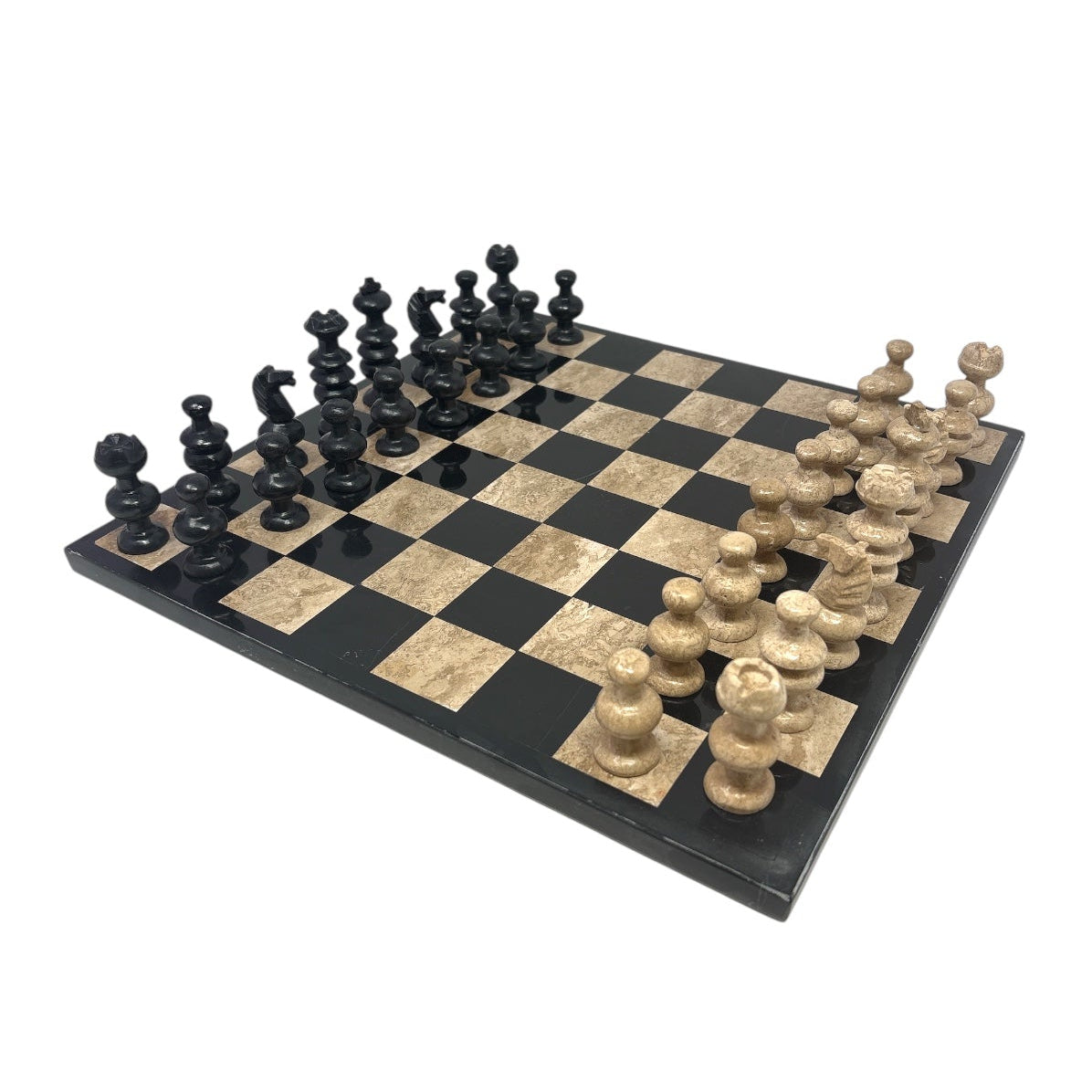 Hand Carved Mexican Onyx Stone Chess Set - Large 14"