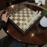 Hand Carved Mexican Onyx Stone Chess Set - Large 14"