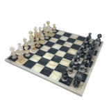 Hand Carved Mexican Onyx Stone Chess Set - Large 14"