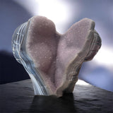 A+ Amethyst Druze Heart Duo Agate Horn Skull Carving