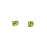Faceted Prong Set Precious Gemstone in Rhodium Vermeil 925 Sterling Silver