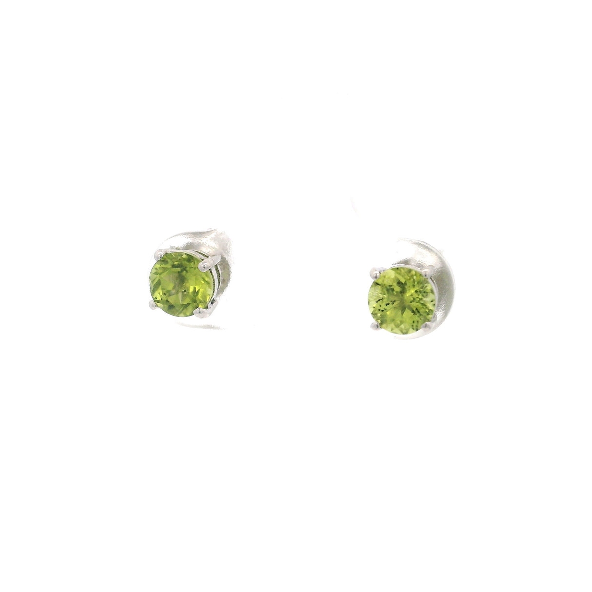 Faceted Prong Set Precious Gemstone in Rhodium Vermeil 925 Sterling Silver