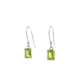 Faceted Peridot Prong Set Dangle Earrings