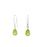 Faceted Peridot Prong Set Dangle Earrings