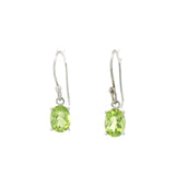 Faceted Peridot Prong Set Dangle Earrings