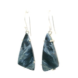 Pietersite Cabochon Dangle Earrings - Prong Set