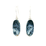Pietersite Cabochon Dangle Earrings - Prong Set