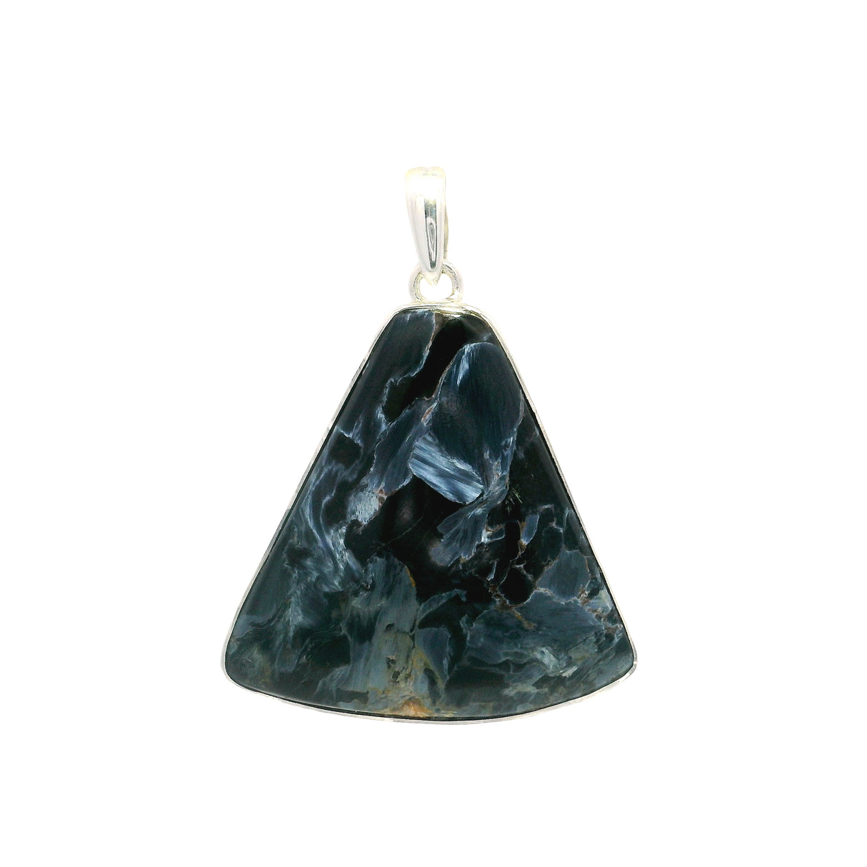 Pendentif cabochon piétersite - Motif vif en serti clos simple