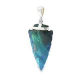 Quartz Arrowhead Pendant with Titanium Coating
