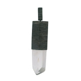 Phantom Quartz Pendant Crystal Bezel Set in Oxidized 925 Sterling Silver Lantern, Bail Column with Rectangular - Hercules sm.