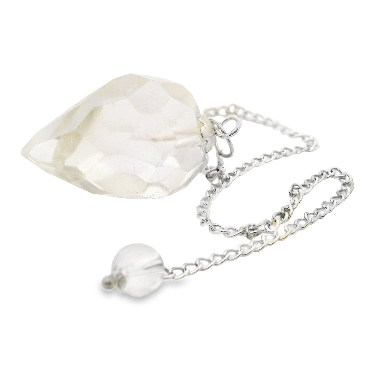 Quartz Faceted Droplet Gemstone Pendulum