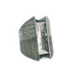 Quartz Rectangle Ring Slot Set in Oxidized 925 Sterling Silver Pointed Band - Channeling