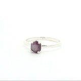 Faceted Ruby Stalactite Ring - Prong Set Sz 10