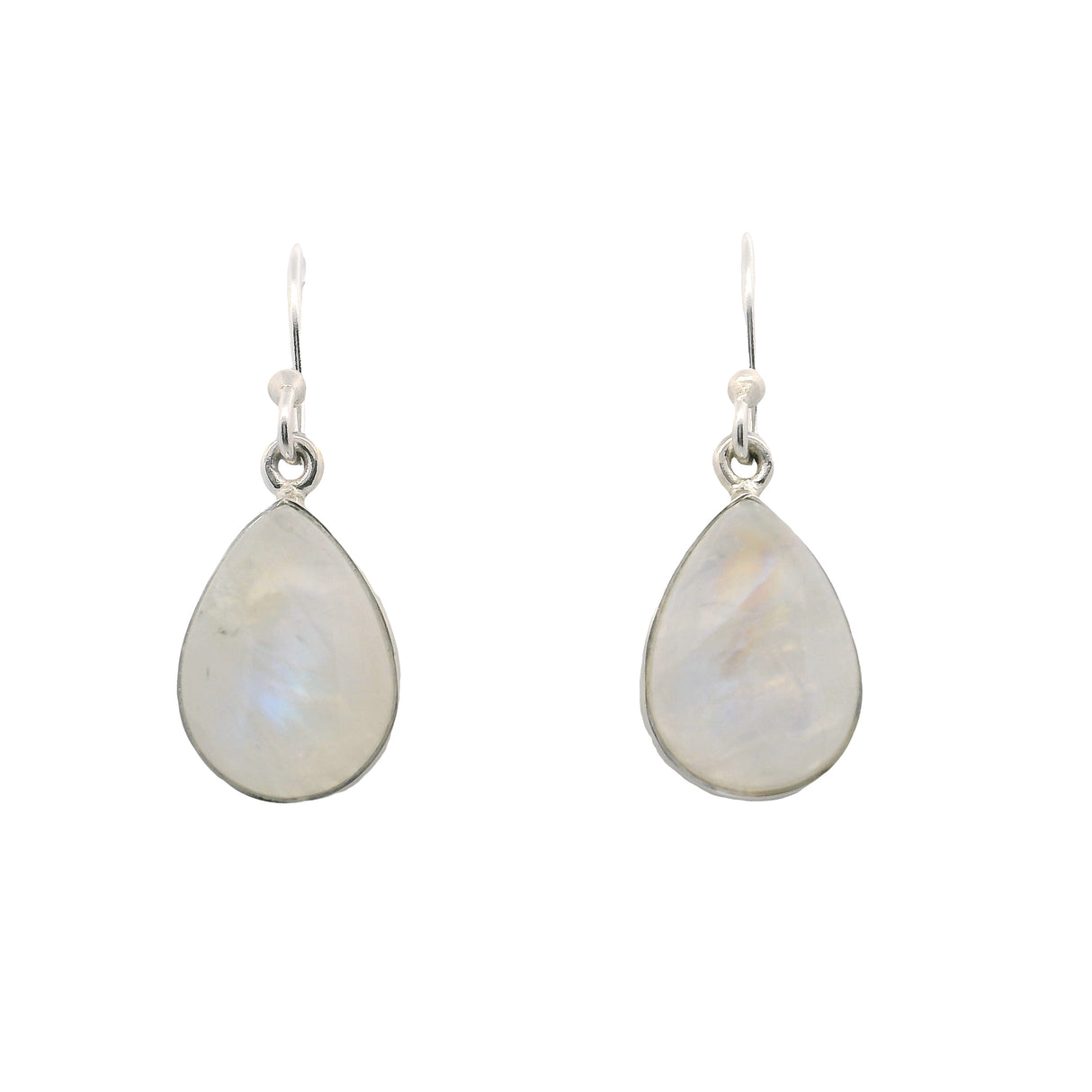 Rainbow Moonstone Pear Dangle Earrings