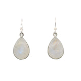 Rainbow Moonstone Pear Dangle Earrings
