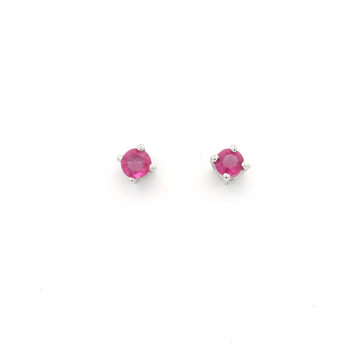 Faceted Prong Set Precious Gemstone in Rhodium Vermeil 925 Sterling Silver
